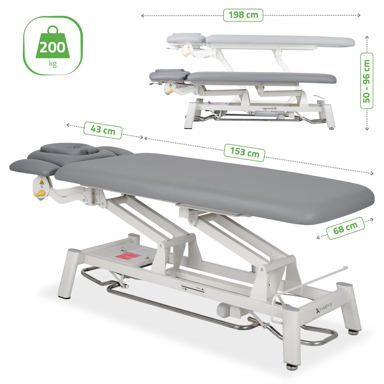 Lettino elettrico ad altezza variabile PROXIMA V4 ERGO - Larghezza 68 cm