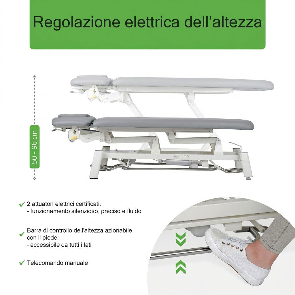 Lettino elettrico ad altezza variabile PROXIMA V4 ERGO - Larghezza 68 cm