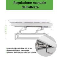 Lettino fisso ad altezza variabile VIGO 1 - Larghezza 75 cm - Bianco