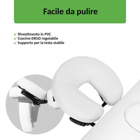 Lettino fisso ad altezza variabile VIGO 1 - Larghezza 75 cm - Bianco