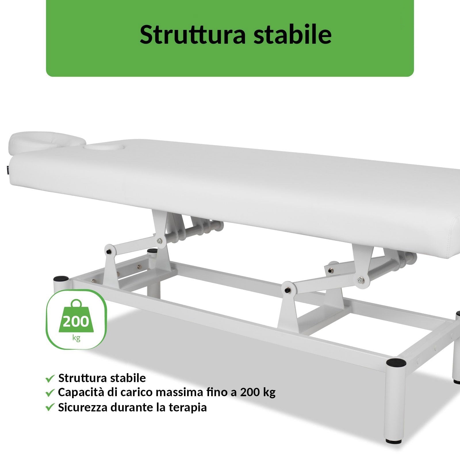 Lettino fisso ad altezza variabile VIGO 1 - Larghezza 75 cm - Bianco
