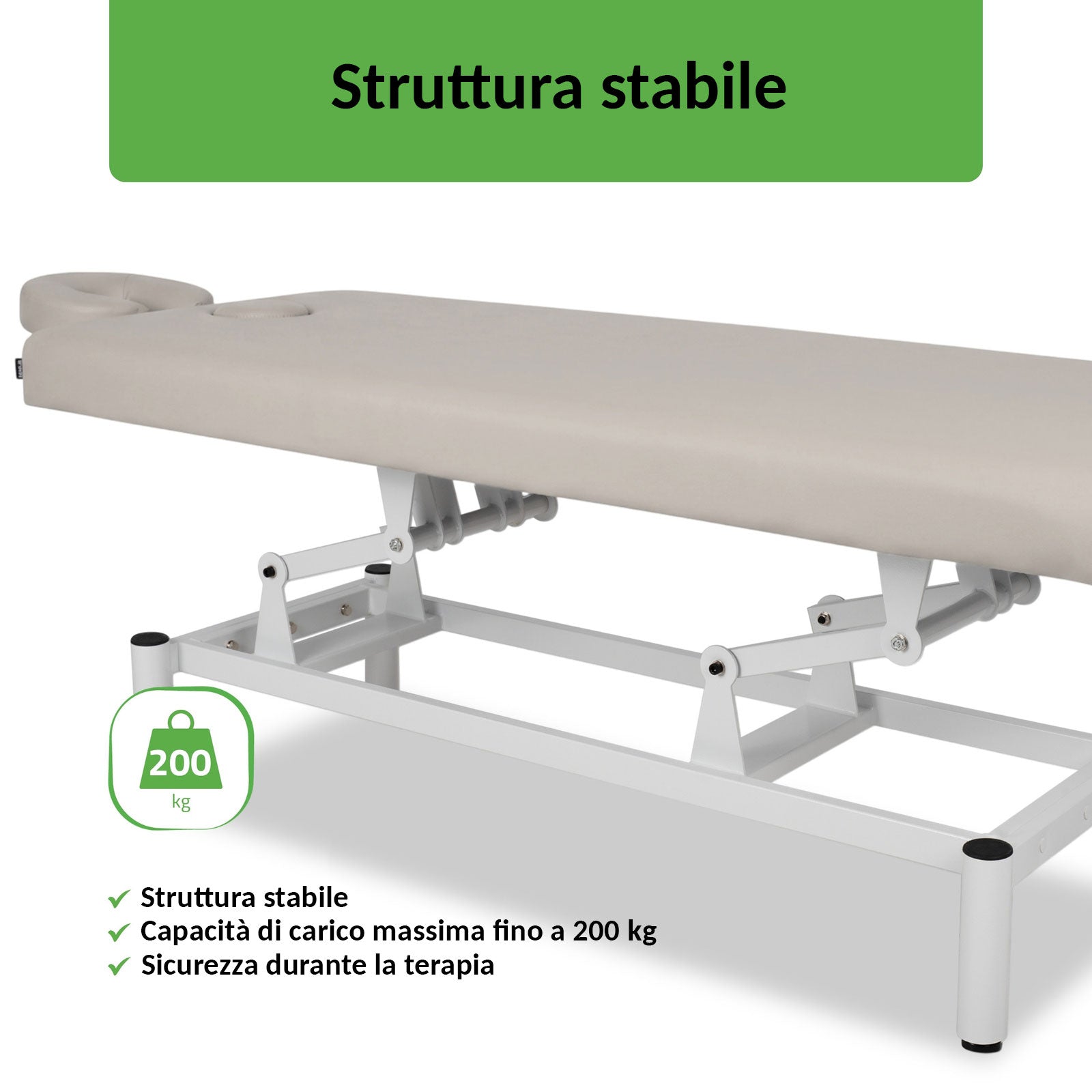 Lettino fisso ad altezza variabile VIGO 1 - Larghezza 75 cm - Grigio Chiaro