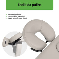 Lettino fisso ad altezza variabile VIGO 1 - Larghezza 75 cm - Grigio Chiaro