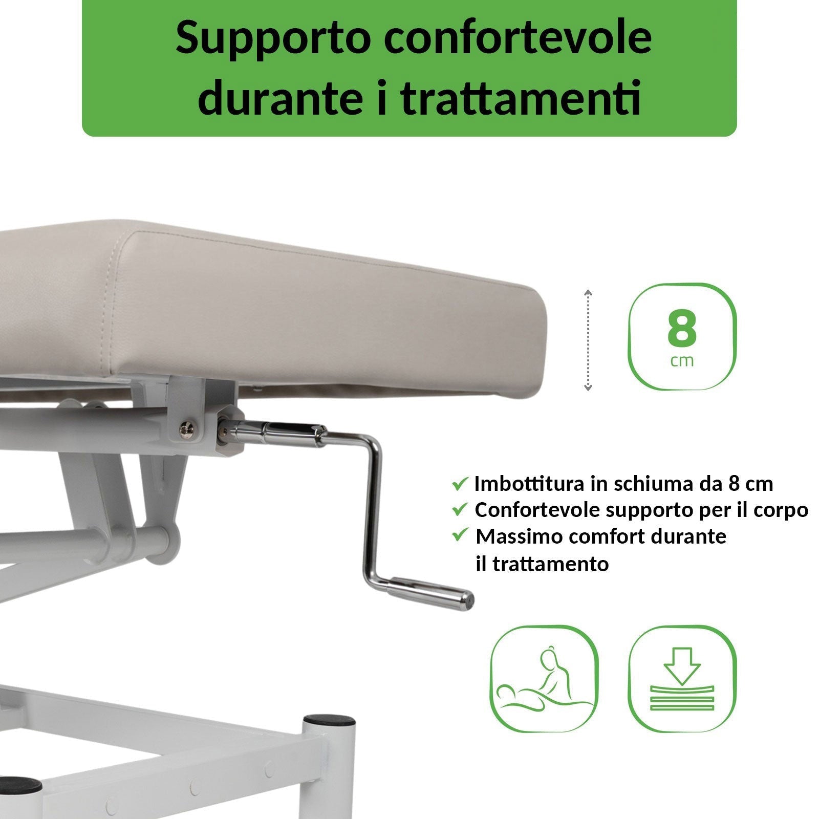 Lettino fisso ad altezza variabile VIGO 1 - Larghezza 75 cm - Grigio Chiaro