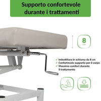 Lettino fisso ad altezza variabile VIGO 1 - Larghezza 75 cm - Grigio Chiaro
