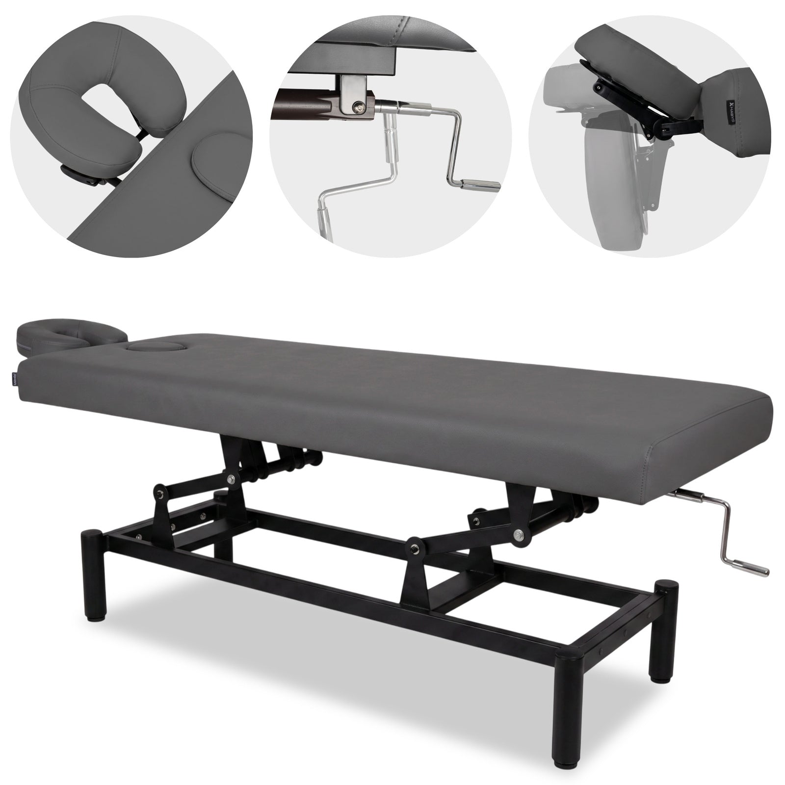Lettino fisso ad altezza variabile VIGO 1 - Larghezza 75 cm - Grigio Scuro