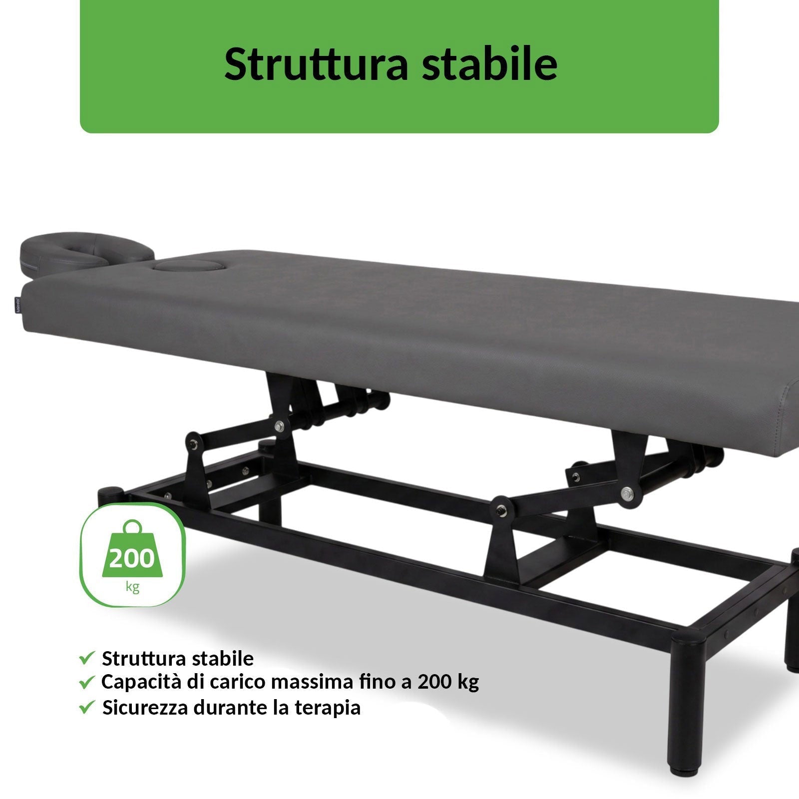 Lettino fisso ad altezza variabile VIGO 1 - Larghezza 75 cm - Grigio Scuro