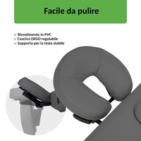 Lettino fisso ad altezza variabile VIGO 1 - Larghezza 75 cm - Grigio Scuro