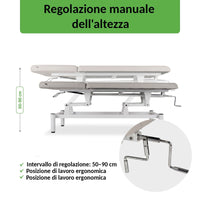 Lettino fisso ad altezza variabile VIGO 2 + Schienale regolabile - Larghezza 75 cm - Grigio Chiaro