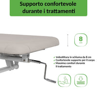 Lettino fisso ad altezza variabile VIGO 2 + Schienale regolabile - Larghezza 75 cm - Grigio Chiaro