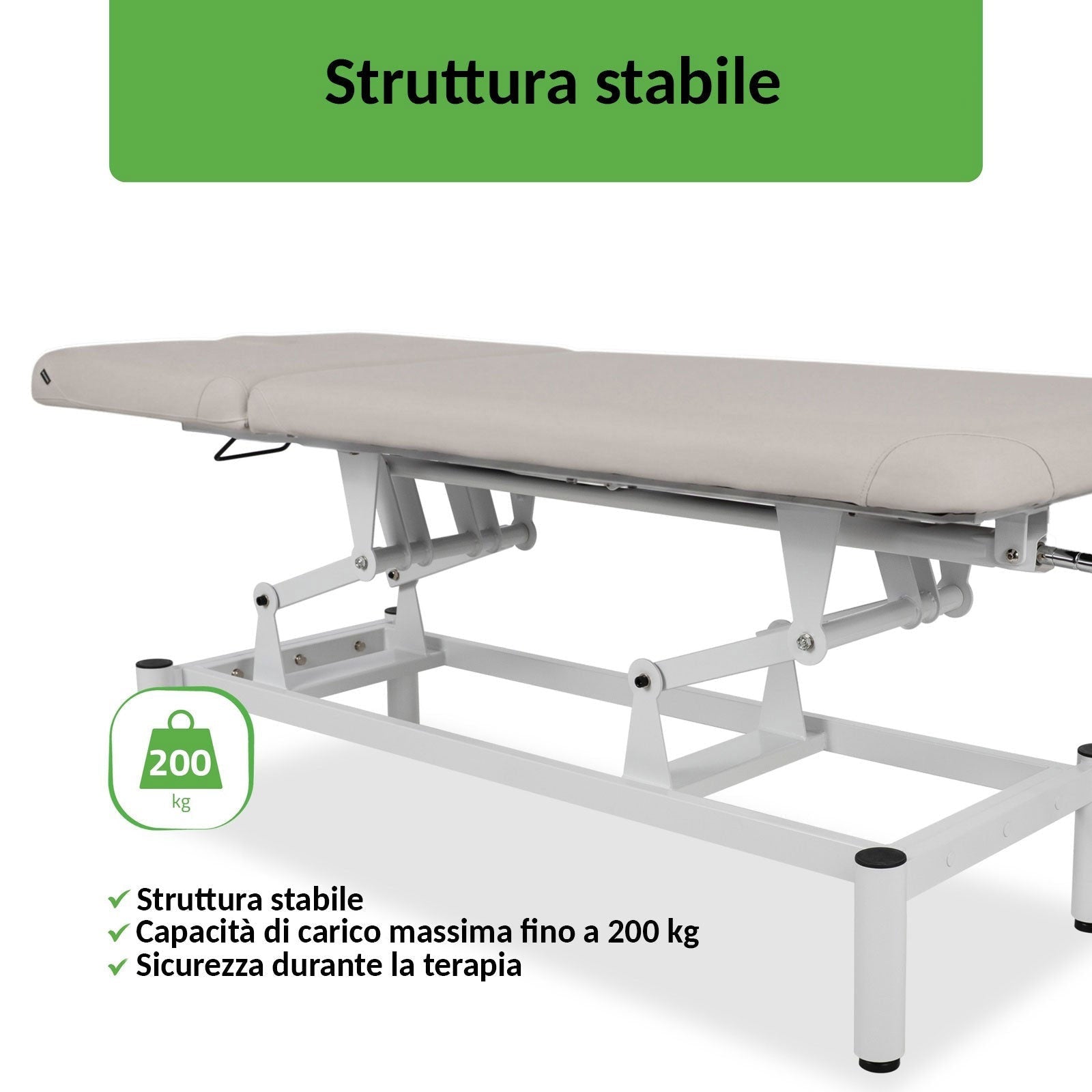 Lettino fisso ad altezza variabile VIGO 2 + Schienale regolabile - Larghezza 75 cm - Grigio Chiaro