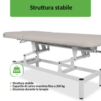 Lettino fisso ad altezza variabile VIGO 2 + Schienale regolabile - Larghezza 75 cm - Grigio Chiaro