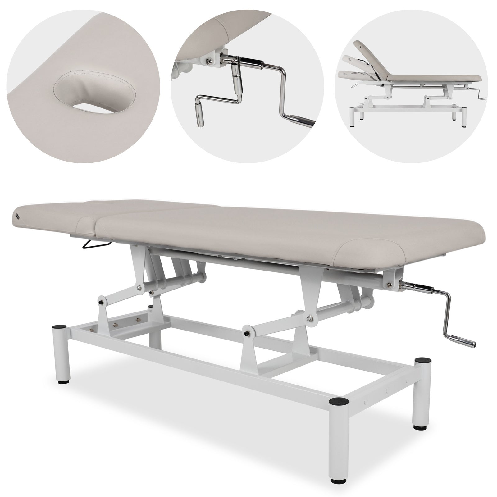 Lettino fisso ad altezza variabile VIGO 2 + Schienale regolabile - Larghezza 75 cm - Grigio Chiaro
