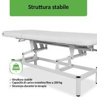Lettino fisso ad altezza variabile VIGO 2 + schienale regolabile - Larghezza 75 cm - Bianco