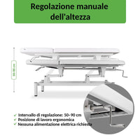 Lettino fisso ad altezza variabile VIGO 2 + schienale regolabile - Larghezza 75 cm - Bianco