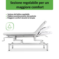 Lettino fisso ad altezza variabile VIGO 2 + schienale regolabile - Larghezza 75 cm - Bianco