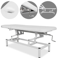 Lettino fisso ad altezza variabile VIGO 2 + schienale regolabile - Larghezza 75 cm - Bianco