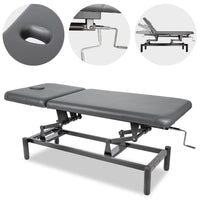 Lettino fisso ad altezza variabile VIGO 2 + schienale regolabile - Larghezza 75 cm - Grigio Scuro