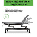 Lettino fisso ad altezza variabile VIGO 2 + schienale regolabile - Larghezza 75 cm - Grigio Scuro