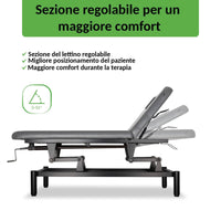 Lettino fisso ad altezza variabile VIGO 2 + schienale regolabile - Larghezza 75 cm - Grigio Scuro