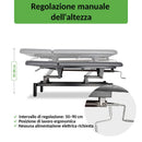 Lettino fisso ad altezza variabile VIGO 2 + schienale regolabile - Larghezza 75 cm - Grigio Scuro