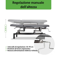 Lettino fisso ad altezza variabile VIGO 2 + schienale regolabile - Larghezza 75 cm - Grigio Scuro