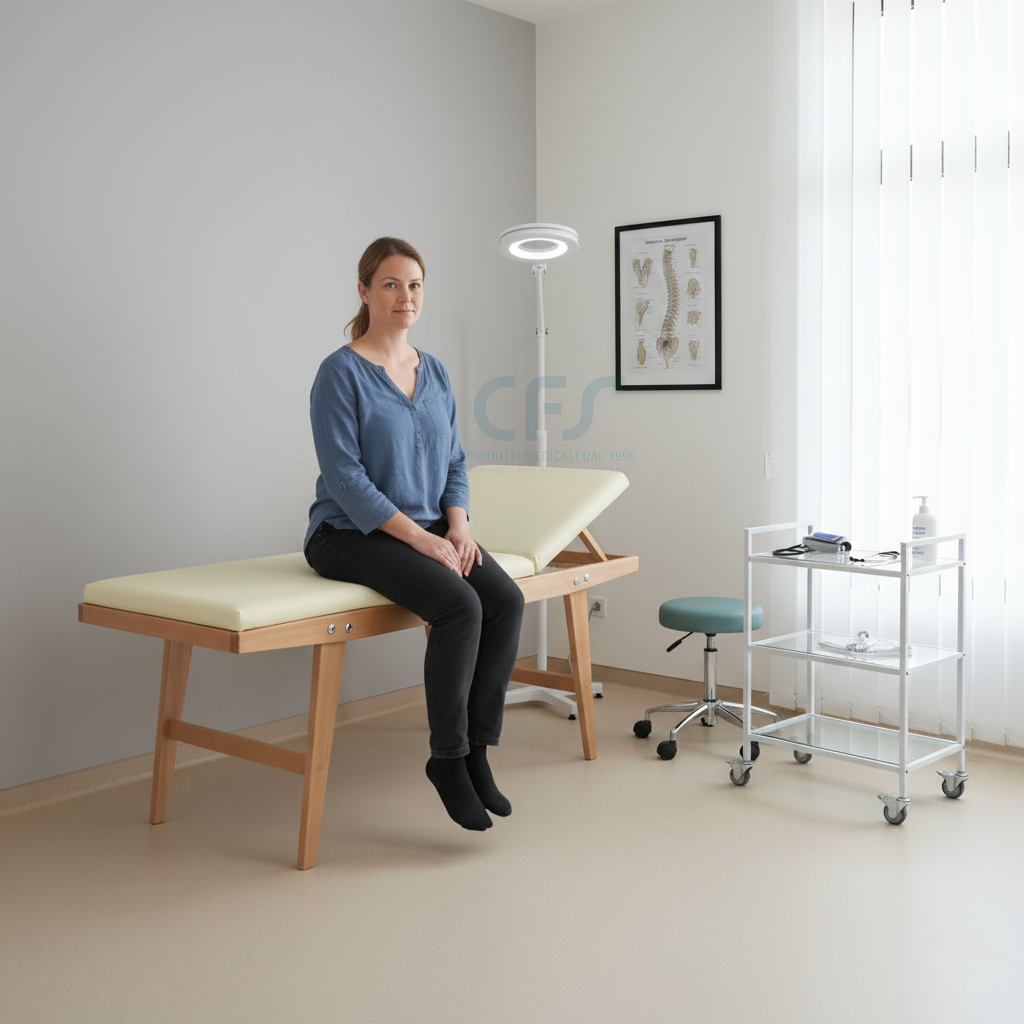 Lettino in legno per cardiologia DENEB MO715 - Larghezza cm 76