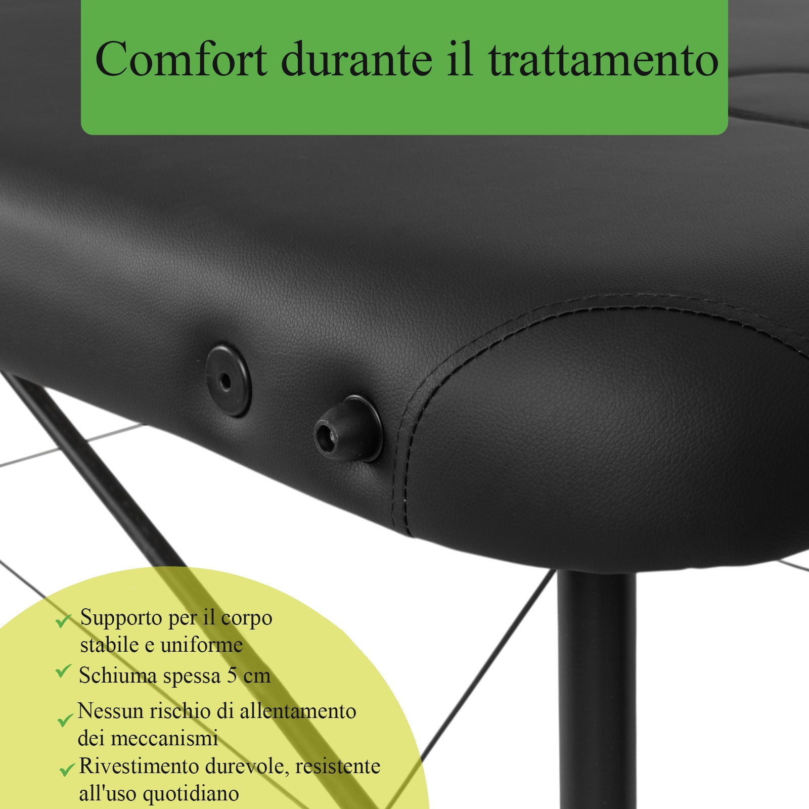 Lettino da massaggio pieghevole in acciaio RICO K515 - Larghezza 70 cm
