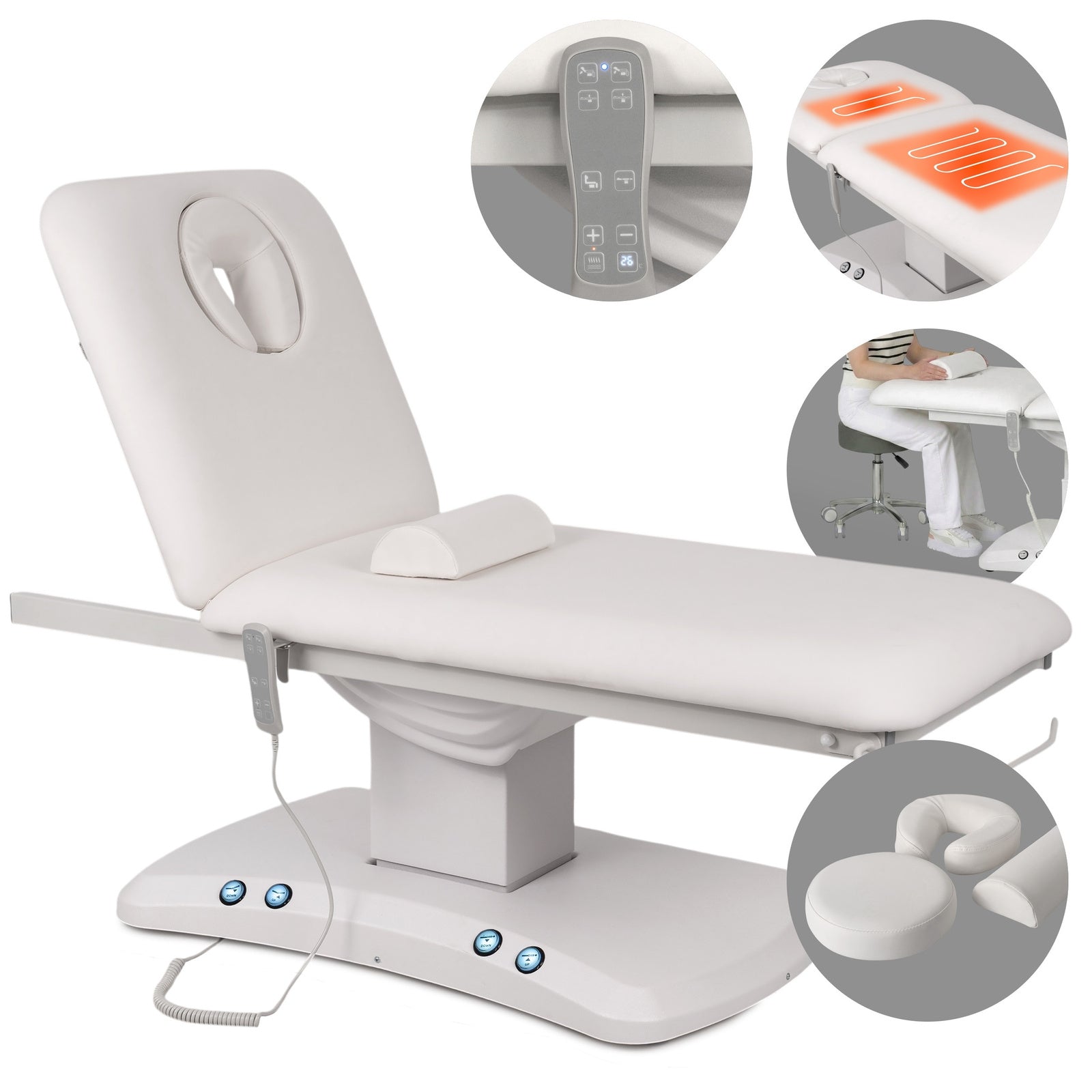 Lettino elettrico ad altezza variabile ESTELLA ERGO 2 - Larghezza 70 cm - Bianco