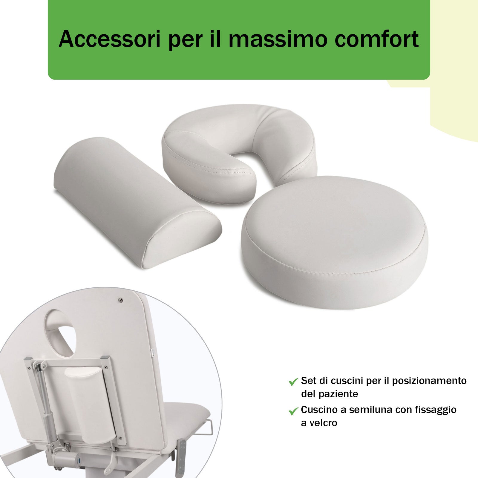Lettino elettrico ad altezza variabile ESTELLA ERGO 2 - Larghezza 70 cm - Bianco