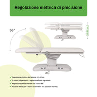 Lettino elettrico ad altezza variabile ESTELLA ERGO 2 - Larghezza 70 cm - Bianco
