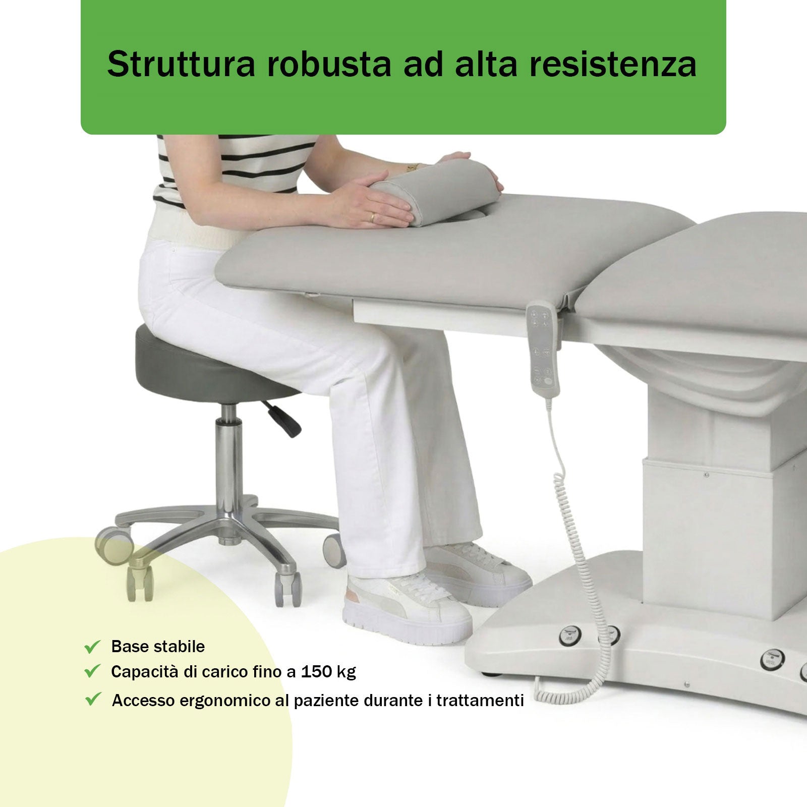 Lettino elettrico ad altezza variabile ESTELLA ERGO 2 - Larghezza 70 cm - Grigio