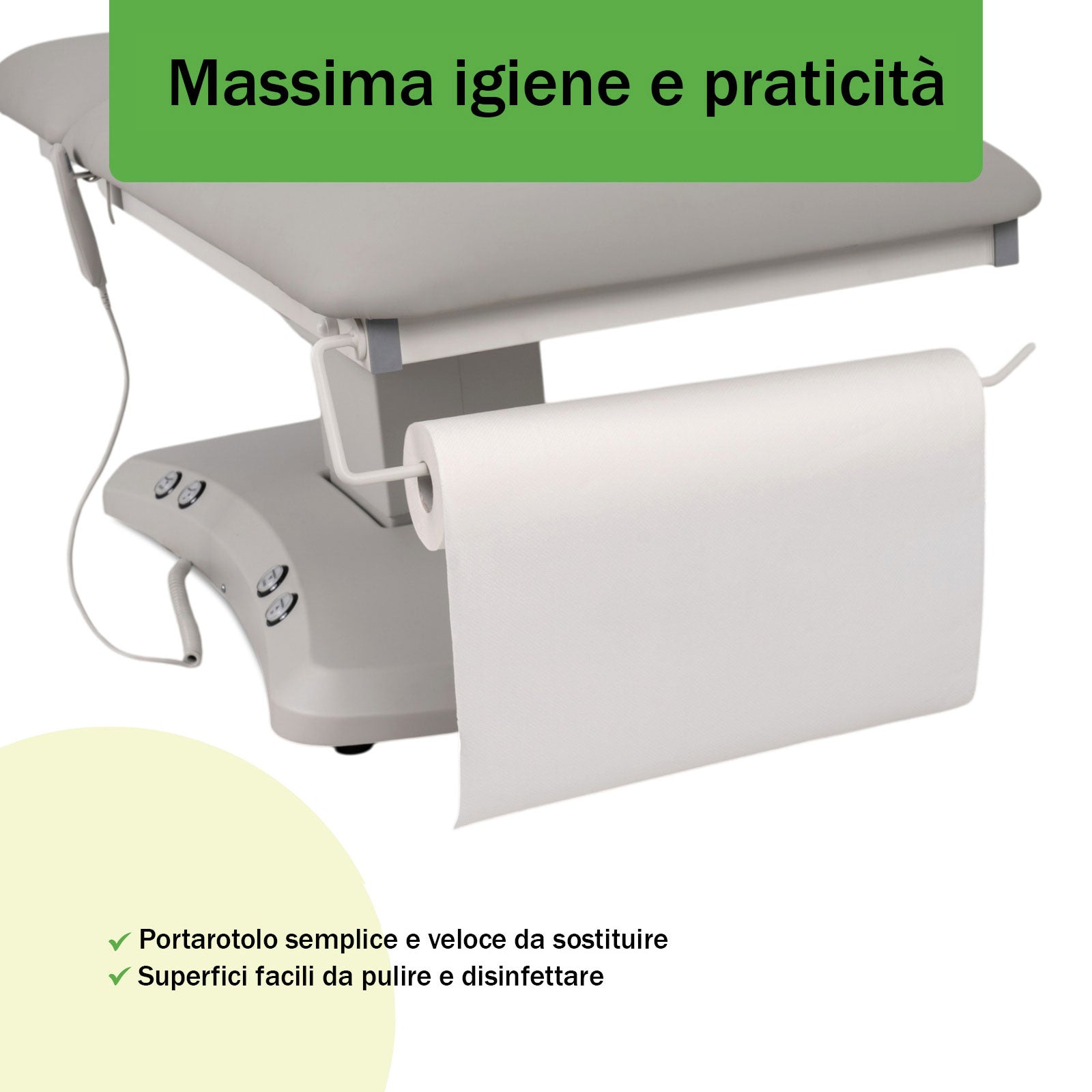 Lettino elettrico ad altezza variabile ESTELLA ERGO 2 - Larghezza 70 cm - Grigio
