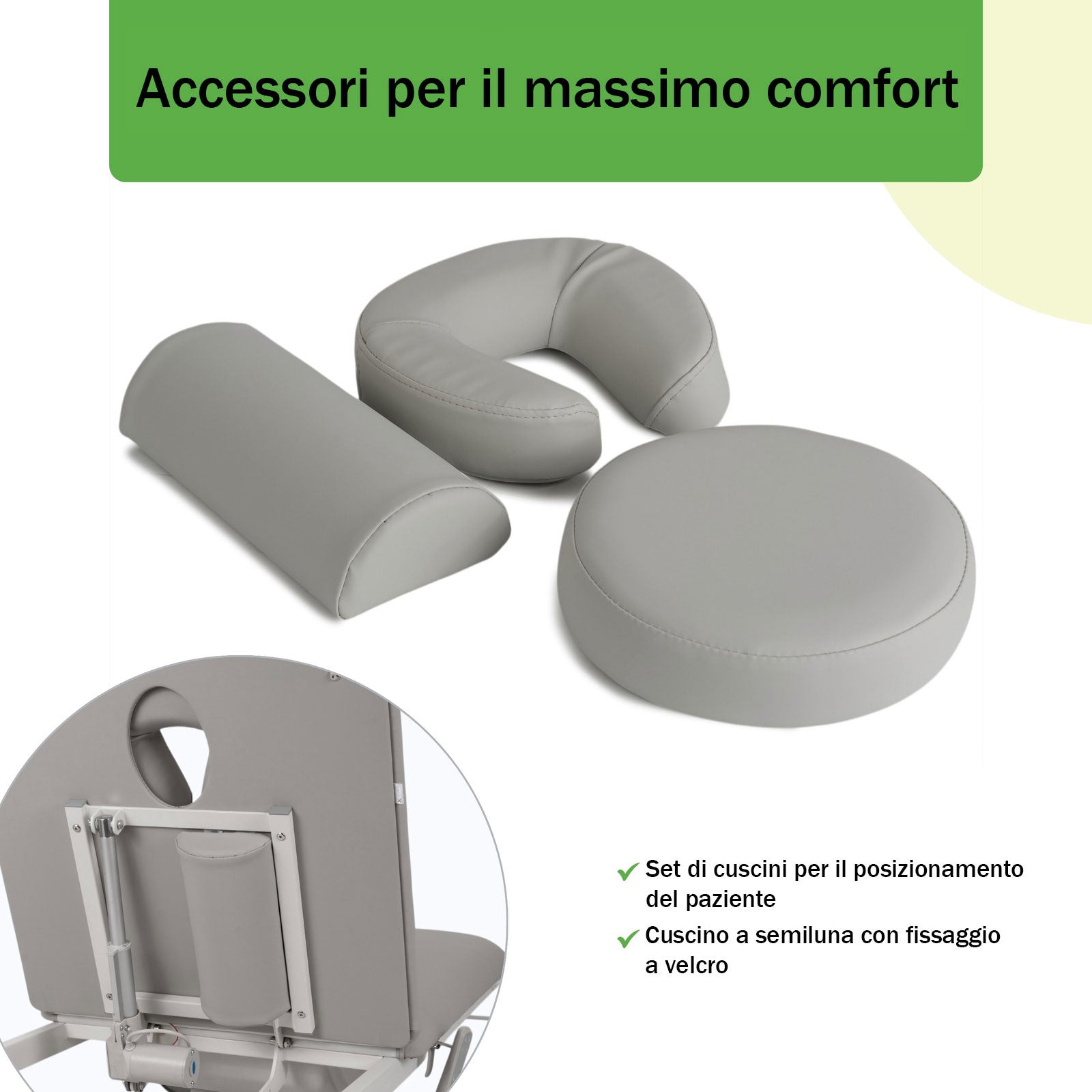 Lettino elettrico ad altezza variabile ESTELLA ERGO 2 - Larghezza 70 cm - Grigio