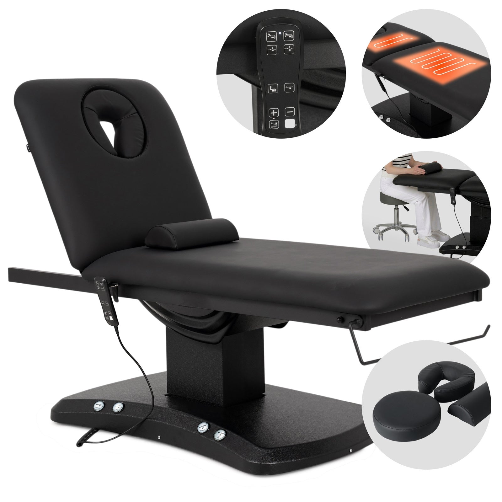 Lettino elettrico ad altezza variabile ESTELLA ERGO 2 - Larghezza 70 cm - Nero