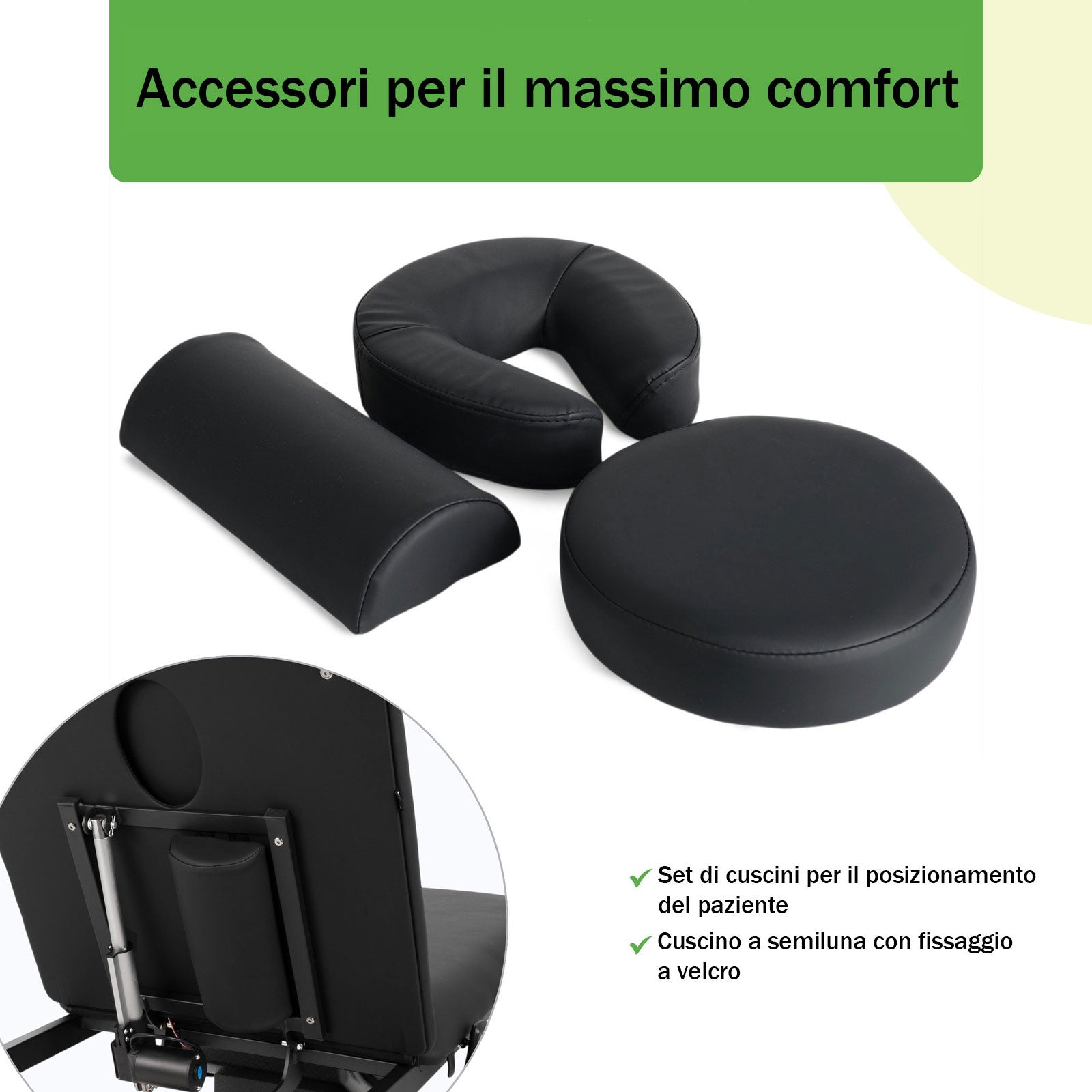 Lettino elettrico ad altezza variabile ESTELLA ERGO 2 - Larghezza 70 cm - Nero