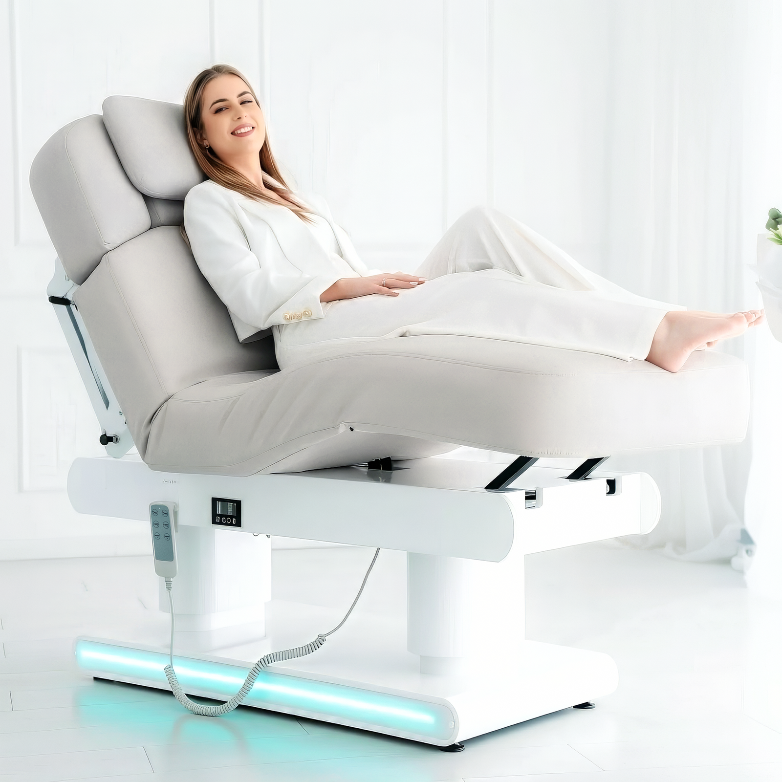 Lettino elettrico ad altezza variabile ETERNA - Larghezza 78 cm - Grigio