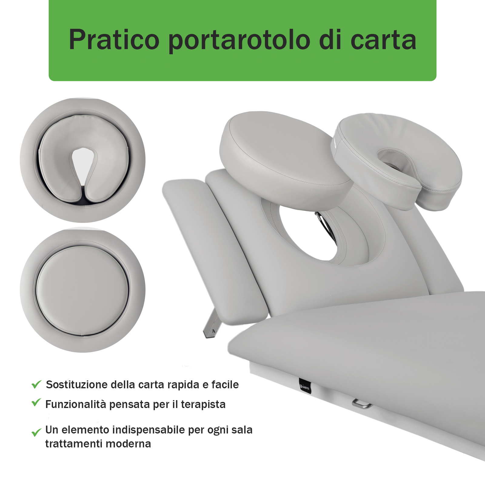 Lettino elettrico ad altezza variabile FORTIS 4 ERGO + Barra di controllo - Grigio Chiaro