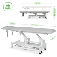 Lettino elettrico ad altezza variabile FORTIS 4 ERGO + Barra di controllo - Grigio Chiaro