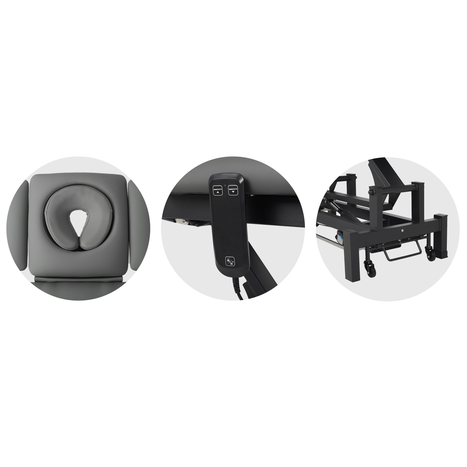 Lettino elettrico ad altezza variabile FORTIS 4 ERGO + Barra di controllo - Grigio Scuro