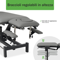 Lettino elettrico ad altezza variabile FORTIS 4 ERGO + Barra di controllo - Grigio Scuro