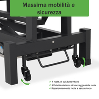 Lettino elettrico ad altezza variabile FORTIS 4 ERGO + Barra di controllo - Grigio Scuro