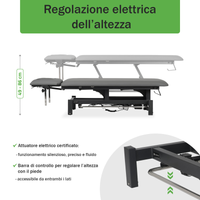 Lettino elettrico ad altezza variabile FORTIS 4 ERGO + Barra di controllo - Grigio Scuro