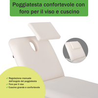 Lettino elettrico ad altezza variabile OPTIMA - Larghezza 68 cm - Bianco