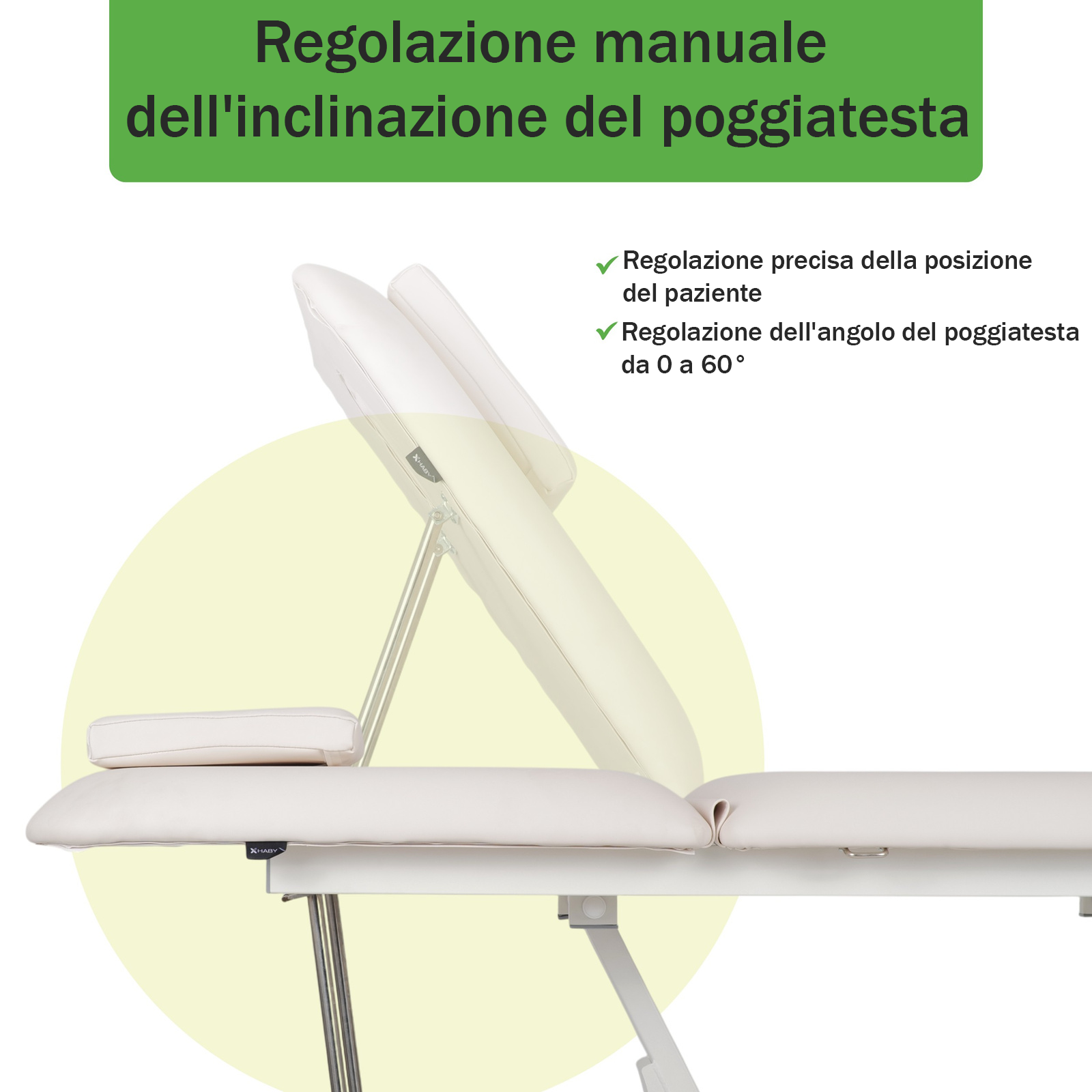 Lettino elettrico ad altezza variabile OPTIMA - Larghezza 68 cm - Bianco