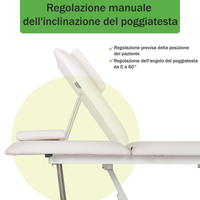 Lettino elettrico ad altezza variabile OPTIMA - Larghezza 68 cm - Bianco