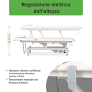 Lettino elettrico ad altezza variabile OPTIMA - Larghezza 68 cm - Bianco
