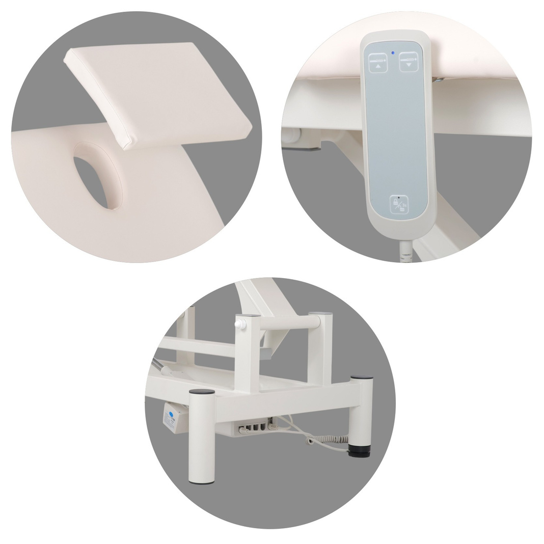 Lettino elettrico ad altezza variabile OPTIMA - Larghezza 68 cm - Bianco