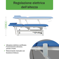 Lettino elettrico ad altezza variabile OPTIMA - Larghezza 68 cm - Blu