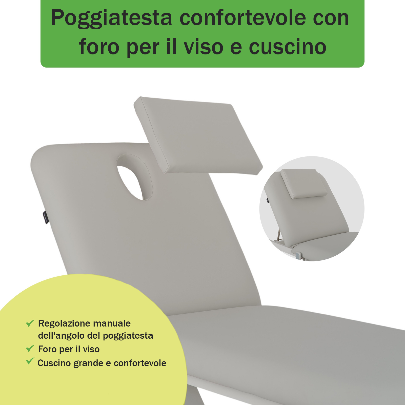 Lettino elettrico ad altezza variabile OPTIMA - Larghezza 68 cm - Grigio